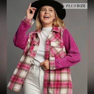 015 💕 Umgee Plaid Pink Jacket/Schaket